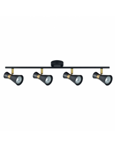 Maximum strip strip 4xgu10 Black/leather 15x69.5x8.5 Cm