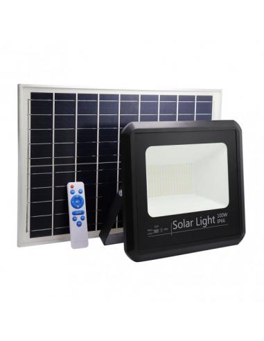 Malachite Solar Projector 100w 6500k Black 9000lm (28.5x32x8)(53x35x2)cm Remote And Cable 5m