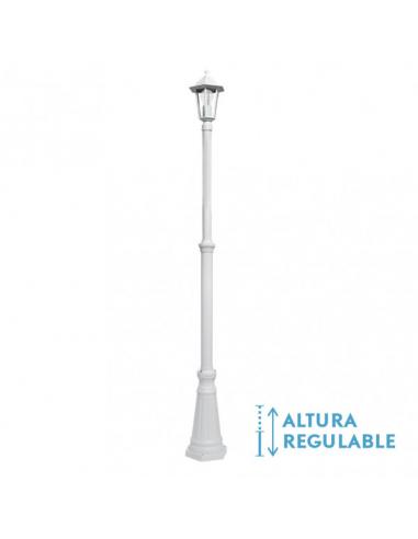 Farola Exterior Aluminio Auriga 1xe27 Blanco Ip44 220x20x20 Cm Regulable En Altura