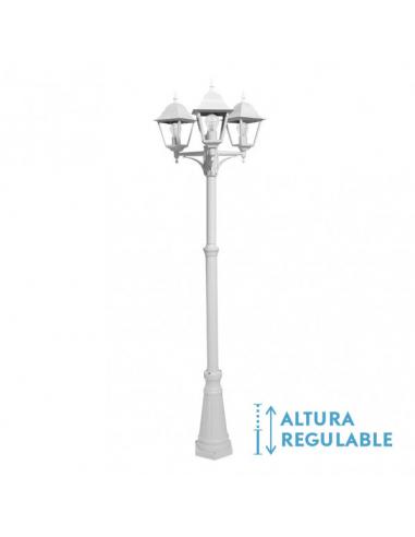 Outdoor Aluminum Street Light Spica 3xe27 White Ip44 220x62x62 Cm Adjustable In Height