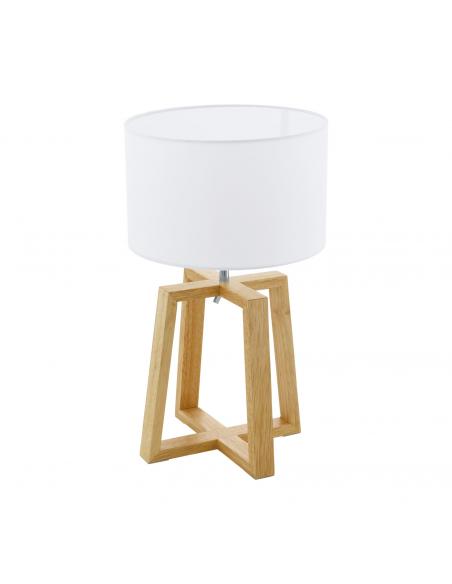 EGLO 97516 - CHIETINO 1 Fabric Lamp in Wood, nature steel, chrome and Textile