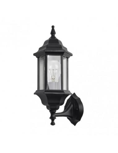 Pollux Peq.1xe27 Black Ext.aluminum Wall Light Ip44 42x16x20 Cm
