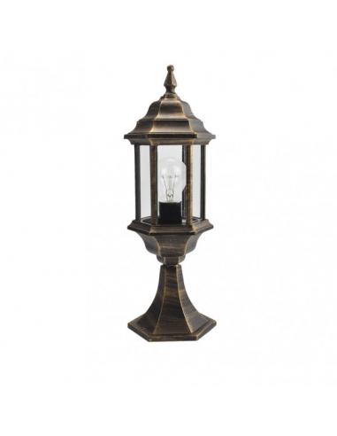 Sobremuro Exterior Aluminio Pollux 1xe27 Neg/oro 48,5x17x17 Cm Ip44