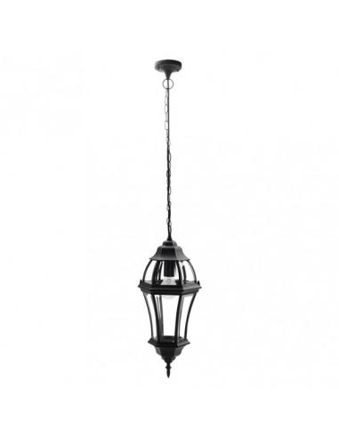 Becrux 1xe27 Black Aluminum Outdoor Pendant Ip44 Regx24x24 Cm
