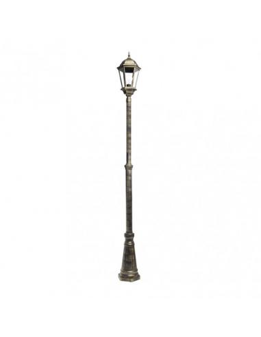 Outdoor Aluminum Lamppost Regulus 1xe27 Black/gold 230x25x25 Cm Adjustable In Height Ip44