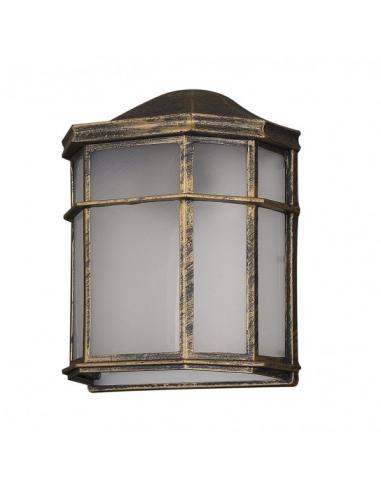 Bellatrix 1xe27 Outdoor Aluminum Wall Light Neg/gold 25x11x19.5 Cm Ip44