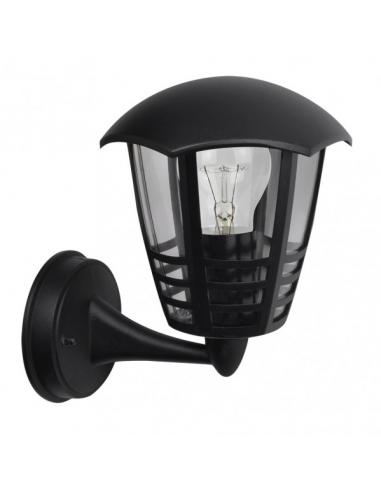 Alnilan 1xe27 black aluminum ext. wall light ip44 24x21.5x18 cm