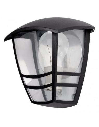 Aplique Exterior Aluminio Alnilan 1xe27 Negro Ip44 20x17,5x13 Cm C/reflector