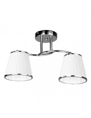 Lampara Lantanas 2xe27 Cromo Pantalla Balnca 24x43x15,5 Cm