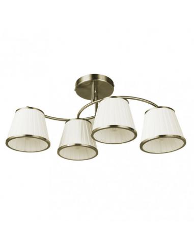 Lampara Lantanas 4xe27 Cuero Pant.beis 24x64x31,5cm