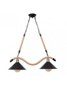Cabo 2xe27 Black Hemp Rope Lamp Regx80x22 Cm