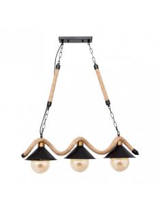 Cabo 3xe27 Black Hemp Rope Lamp Regx72x18 Cm