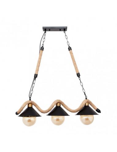 Cabo 3xe27 Black Hemp Rope Lamp Regx72x18 Cm