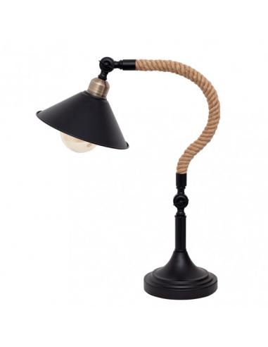 Table lamp Cabo 1xe27 black hemp rope 57x22x33 cm