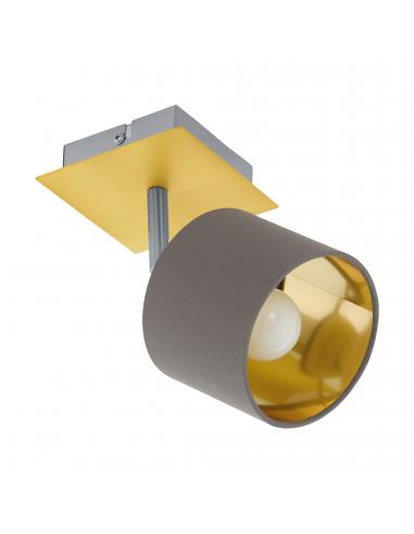 EGLO 97536 - VALBIANO LED spotlight in brushed brass steel, matte nickel and Textile