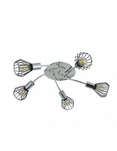 St. Petersburg 5xe14 Black/chrome ceiling light 15x55x55 cm