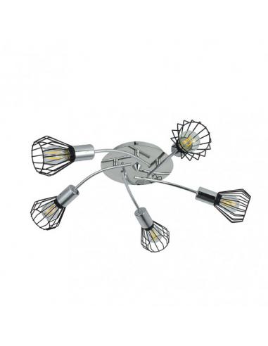 St. Petersburg 5xe14 Black/chrome ceiling light 15x55x55 cm