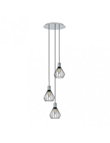 St. Petersburg Pendant 3xe14 Black/chrome Regx30x30 Cm