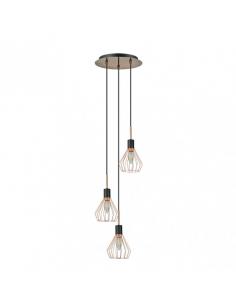 St. Petersburg Pendant 3xe14 Black/copper Regx30x30 Cm