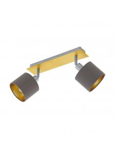 EGLO 97537 - VALBIANO LED spotlight in brushed brass steel, matte nickel and Textile