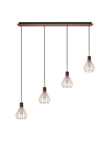 St. Petersburg Pendant 4xe14 Black/copper Regx83x13 Cm