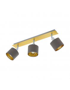 EGLO 97538 - VALBIANO LED spotlight in brushed brass steel, matte nickel and Textile