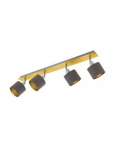 EGLO 97539 - VALBIANO LED spotlight in brushed brass steel, matte nickel and Textile