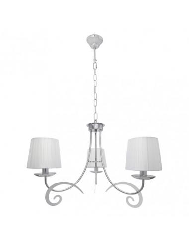 Lampara Luxor 3xe14 Cromo Pant. Blanca Regx58x58 Cm