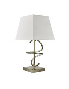 New York Table Lamp 8w 4000k+1xe27 Off-White Leather Screen 600lm 44x23x23 Cm