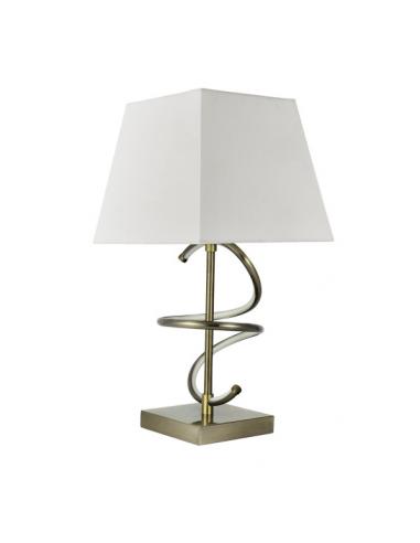 New York Table Lamp 8w 4000k+1xe27 Off-White Leather Screen 600lm 44x23x23 Cm