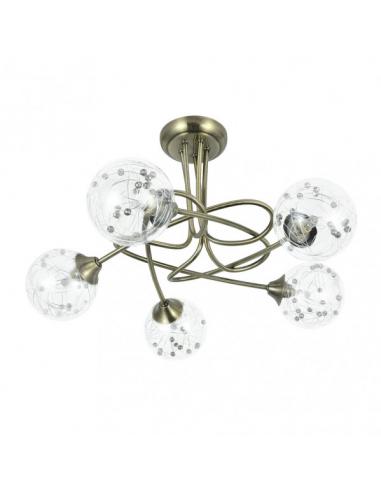 Lampara Rio De Janeiro 5xg9 Cuero 29x42x42 Cm