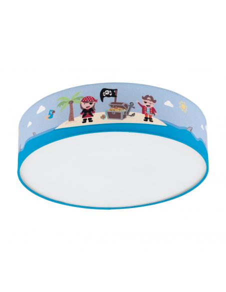 EGLO 97576 - SAN CARLO Intantil Bedroom Lamp in White Steel and Textile