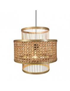 Bamboo/ Rattan Pendant 1xe27 Bromeliad Regx36x36 Cm