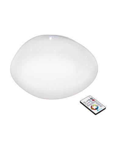 EGLO 97577 - SILERAS LED ceiling light in white steel and acrylic with glass effect