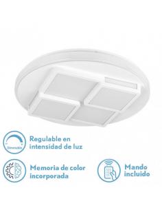 96w Lavi 3000-4000-6500k 7488lm White Ceiling Light 8.5x49x49cm Remote+inten.reg.+ Memory