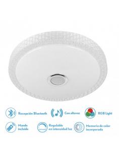 72w Zaid 3000-4000-6500k Rgb White/transp ceiling light Buetooth 10x50x50 Cm Remote, int.memory reg.speaker, 5760lm