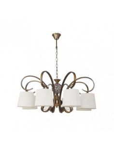 Bogota 8xe14 Leather Lamp Beige Screen Regx75x75 Cm