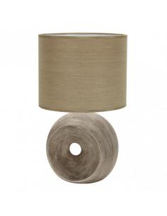 Ceramic Table Lamp Ea 1xe27 Beige Screen 52x30x30 Cm