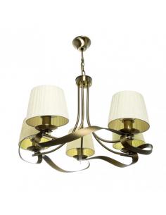 Baeza 5xe14 Leather Lamp Beige Screen Regx55x55 Cm