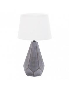 Ibi 1xe27 Black Ceramic Table Lamp White Screen 43x24.8x24.8 Cm