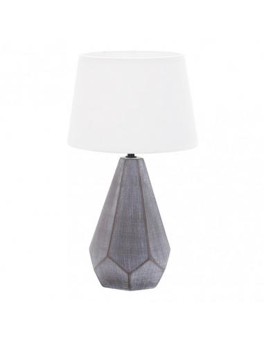 Ibi 1xe27 Black Ceramic Table Lamp White Screen 43x24.8x24.8 Cm