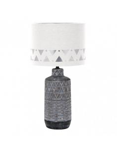 Mos 1xe27 zinc ceramic table lamp with white screen 42.5x24x24 cm