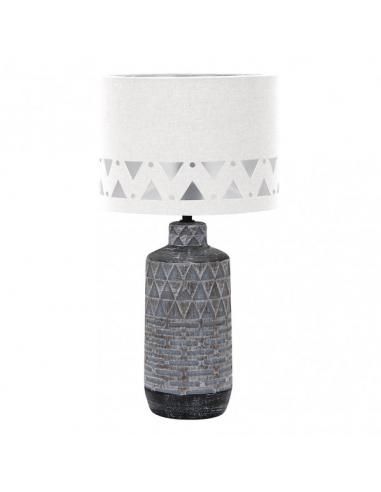 Mos 1xe27 zinc ceramic table lamp with white screen 42.5x24x24 cm