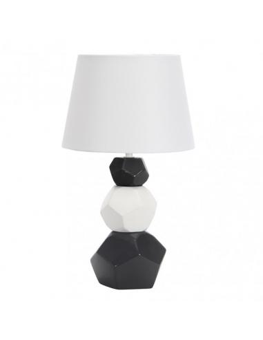 Foz 1xe27 Ceramic Table Lamp White/black Pant White 41x24x24 Cm