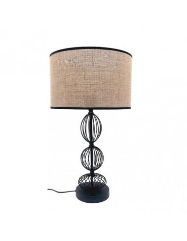 Fionn 1xe27 Black Table Lamp Beige Linen 56x32x32 Cm