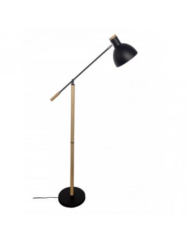 Biel 1xe27 Black/beech Living Room Foot 151x25x70 Cm Adjustable 360º And Articulable