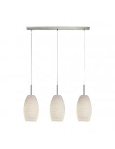 EGLO 97586 - BATISTA 3 Glass pendant lamp in matt nickel steel and cleaning technique glass