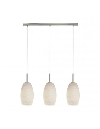 EGLO 97586 - BATISTA 3 Glass pendant lamp in matt nickel steel and cleaning technique glass