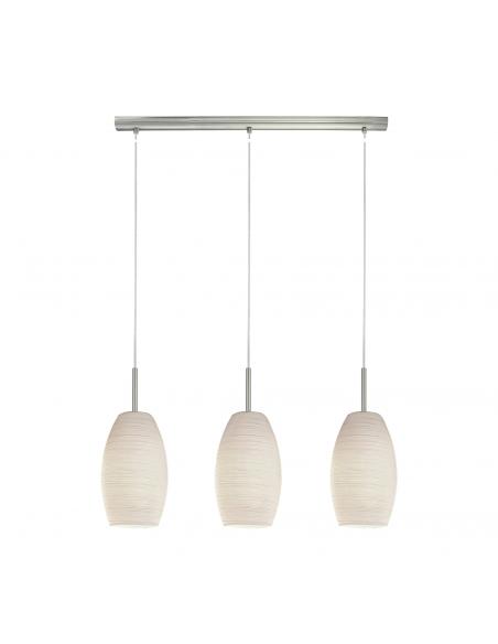 EGLO 97586 - BATISTA 3 Glass pendant lamp in matt nickel steel and cleaning technique glass