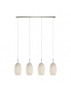 EGLO 97587 - BATISTA 3 Crystal pendant lamp in matt nickel steel and cleaning technique glass